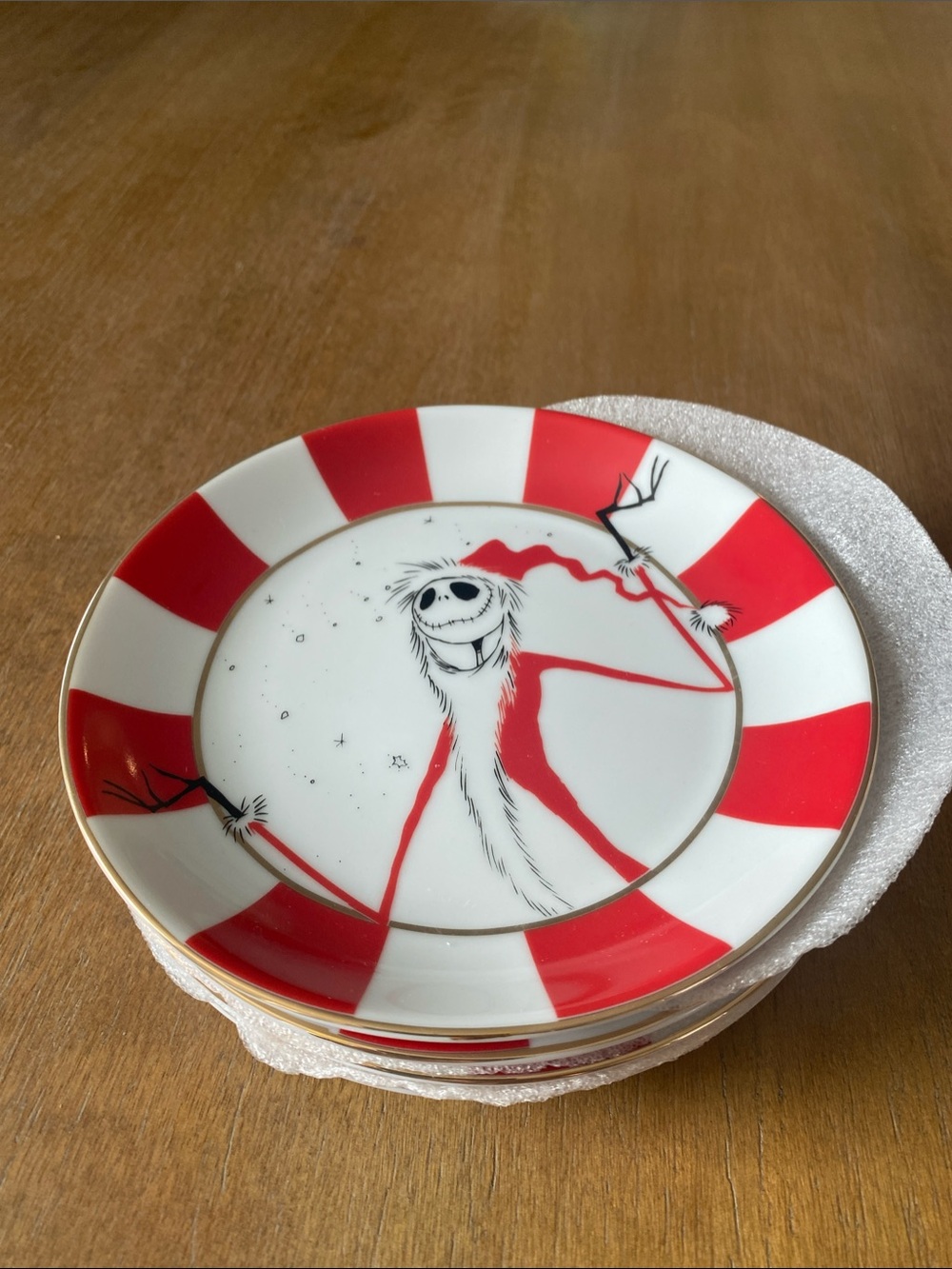 Nightmare Before Christmas Jack Skellington Holiday Dessert Plate - Red & White